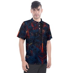 Architecture City Pixel Art Men s Polo T-shirt by Sarkoni