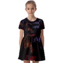 Vector Aquarium Guppies Seamless Fish Pattern With Black Background Kids  Short Sleeve Pinafore Style Dress View1