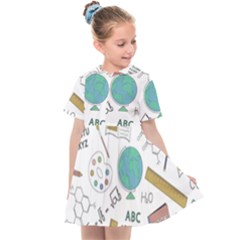 School Subjects And Objects Vector Illustration Seamless Pattern Kids  Sailor Dress by Grandong