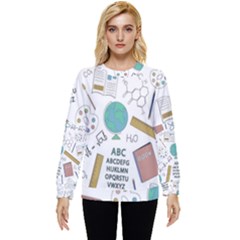 School Subjects And Objects Vector Illustration Seamless Pattern Hidden Pocket Sweatshirt by Grandong