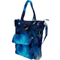 3d Universe Space Star Planet Shoulder Tote Bag by Grandong