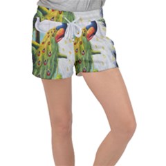 Peacock Art Women s Velour Lounge Shorts by Grandong