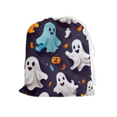Ghost Pumpkin Scary Drawstring Pouch (xl) by Ndabl3x