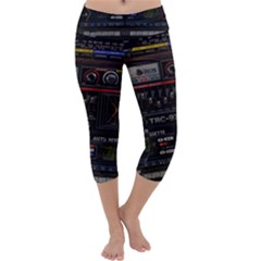 Daft Punk Boombox Capri Yoga Leggings by Sarkoni
