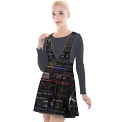 Daft Punk Boombox Plunge Pinafore Velour Dress by Sarkoni
