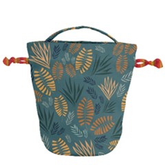 Leaves Pattern Texture Plant Drawstring Bucket Bag by Grandong
