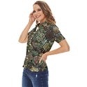 Digital Art Triangle Pattern Texture Mosaic Women s Short Sleeve Double Pocket Shirt View3