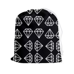 Black Diamond Pattern Drawstring Pouch (2xl) by Ndabl3x