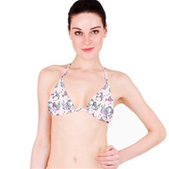 Cartoon Cat Cute Animal Kawaii Pastel Pattern Classic Bikini Top by Ndabl3x