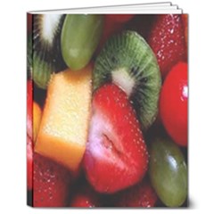 Fruits, Food, Green, Red, Strawberry, Yellow 8  X 10  Softcover Notebook by nateshop