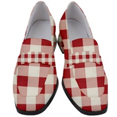 Gingham - 4096x4096px - 300dpi14 Women s Chunky Heel Loafers by EvgeniaEsenina