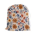 Boho Flowers Seamless Patternn Drawstring Pouch (2XL) View1