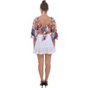 Birds Tie Back Butterfly Sleeve Chiffon Top View2