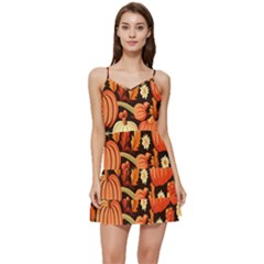 Thanksgiving Pattern Short Frill Dress by Valentinaart