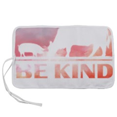 Be Kind To Animals Or Ill Kill You T- Shirt Vegan Be Kind Farm Animal Design Dairy Cow And Pig T- Sh Yoga Reflexion Pose T- Shirtyoga Reflexion Pose T- Shirt Pen Storage Case (l) by hizuto