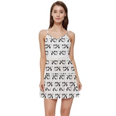 Black And White Cow T- Shirt Black And White Cows Keep On Moooving Cow Puns T- Shirt Yoga Reflexion Pose T- Shirtyoga Reflexion Pose T- Shirt Short Frill Dress by hizuto