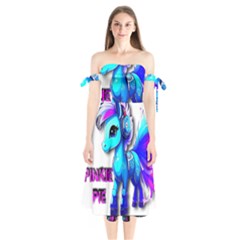 Pinkie Pie  Shoulder Tie Bardot Midi Dress by Internationalstore
