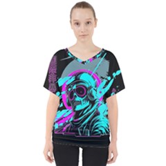 Aesthetic Art  V-neck Dolman Drape Top by Internationalstore