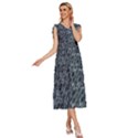 Ceramics Broken  V-Neck Drawstring Shoulder Sleeveless Maxi Dress View3
