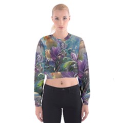 Abstract Blossoms  Cropped Sweatshirt by Internationalstore