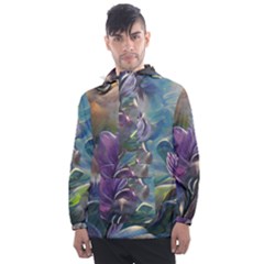 Abstract Blossoms  Men s Front Pocket Pullover Windbreaker by Internationalstore