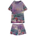 Abstract Flowers  Kids  Swim T-Shirt and Shorts Set View1
