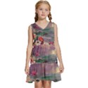 Abstract Flowers  Kids  Sleeveless Tiered Mini Dress View1