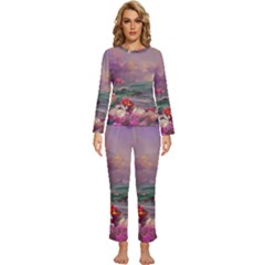 Abstract Flowers  Womens  Long Sleeve Lightweight Pajamas Set by Internationalstore