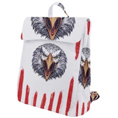 Usa Soccer T- Shirt U S A Patriotic American Flag Soccer Ball Football T- Shirt (1) Flap Top Backpack by ZUXUMI