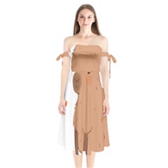 Capybara T- Shirt Cute Capybara Illustration T- Shirt (3) Yoga Reflexion Pose T- Shirtyoga Reflexion Pose T- Shirt Shoulder Tie Bardot Midi Dress by hizuto