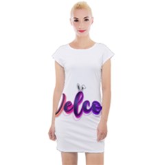 Arts Cap Sleeve Bodycon Dress by Internationalstore