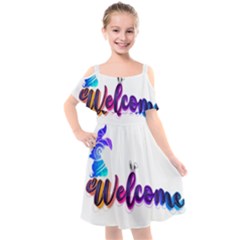 Arts Kids  Cut Out Shoulders Chiffon Dress by Internationalstore