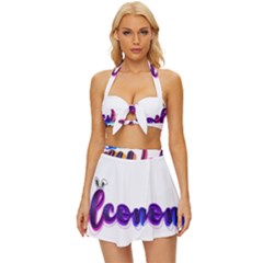 Arts Vintage Style Bikini Top And Skirt Set  by Internationalstore