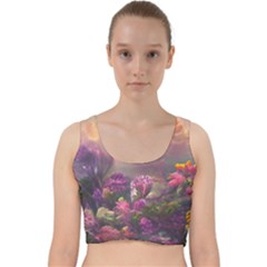 Floral Blossoms  Velvet Racer Back Crop Top by Internationalstore