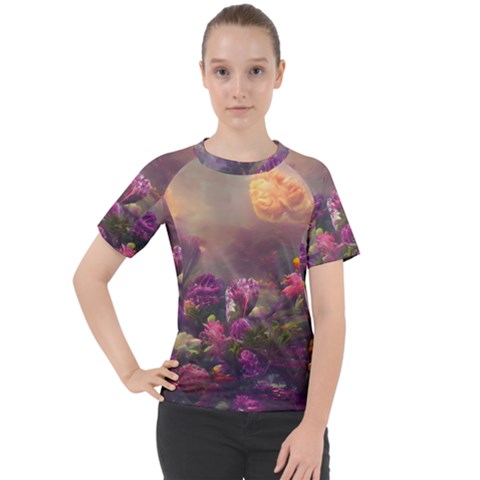 Floral Blossoms  Women s Sport Raglan T-shirt by Internationalstore