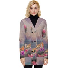Floral Blossoms  Button Up Hooded Coat  by Internationalstore