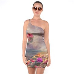 Floral Blossoms  One Shoulder Ring Trim Bodycon Dress by Internationalstore