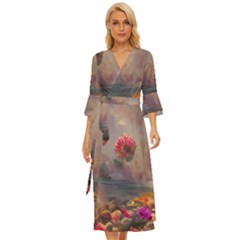 Floral Blossoms  Midsummer Wrap Dress by Internationalstore
