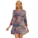 Floral Blossoms  Long Sleeve Babydoll Dress View1
