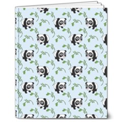 Animal Panda Bamboo Seamless Pattern 8  X 10  Hardcover Notebook by Pakjumat