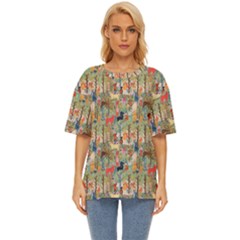 Animal Forest Pattern Oversized Basic T-shirt by Pakjumat