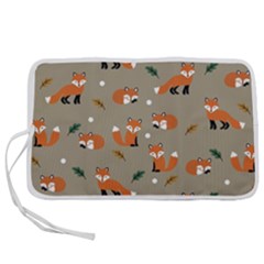 Fox Pattern Texture Pen Storage Case (l) by Pakjumat