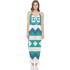 Abstract Pattern T- Shirt Hourglass Pattern Sleeveless Tie Ankle Chiffon Jumpsuit by EnriqueJohnson