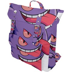 Purple Funny Monster Buckle Up Backpack by Sarkoni