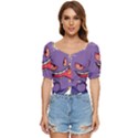 Purple Funny Monster Button up blouse View1