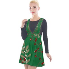 Christmas December Background Plunge Pinafore Velour Dress by uniart180623