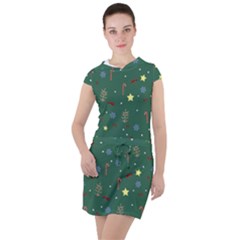 Twigs Christmas Party Pattern Drawstring Hooded Dress by uniart180623