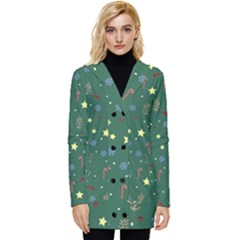 Twigs Christmas Party Pattern Button Up Hooded Coat  by uniart180623