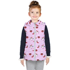 Christmas Xmas Background Design Pattern Kids  Hooded Puffer Vest by uniart180623