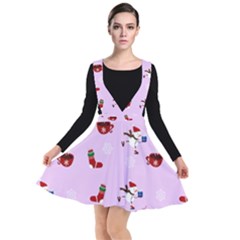 Christmas Xmas Background Design Pattern Plunge Pinafore Dress by uniart180623